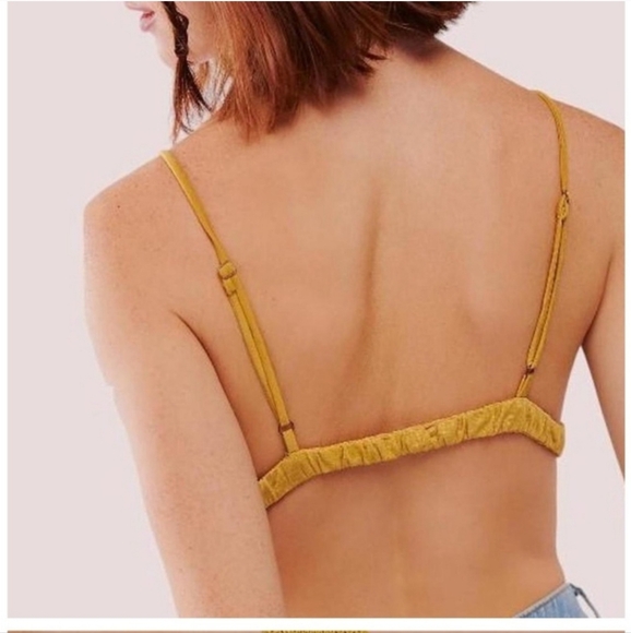 NWT SIZE LARGE Free People Calla Embellished MeshTriangle Bralette - Picture 2 of 6